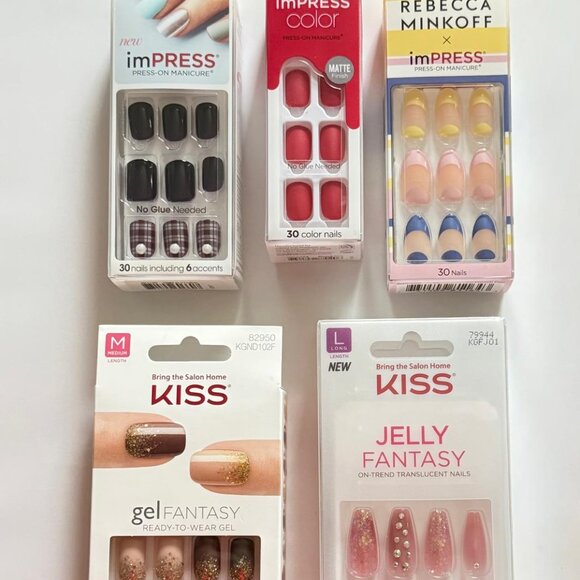 "Set of 5" Kiss imPRESS Nails New Designs CLOSEOUT–DEAL# P01 - Picture 2 of 4